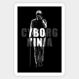 Cyborg Wick (Black and White) Sticker